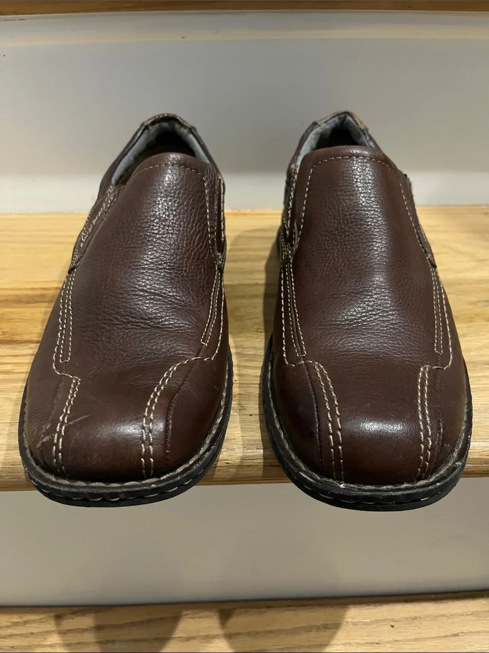 Dockers Men’s Brown Leather Slip-On Loafers